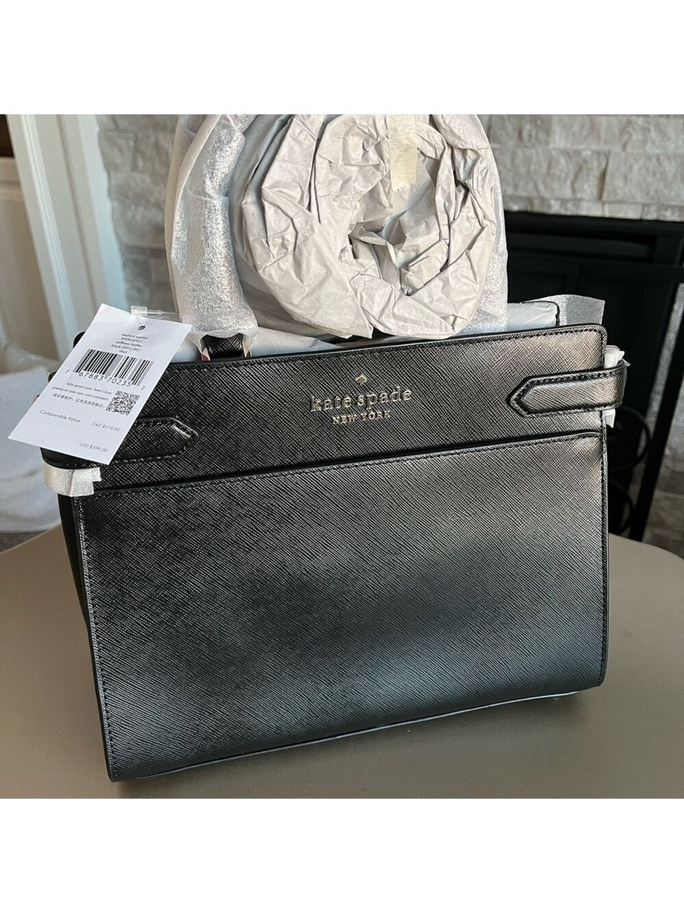 Kate Spade medium satchel black NWT staci